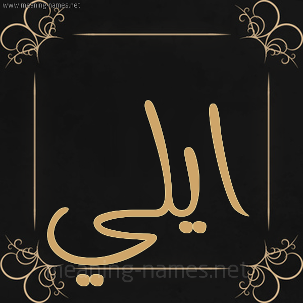 شكل 14 الإسم على خلفية سوداء واطار برواز ذهبي 
