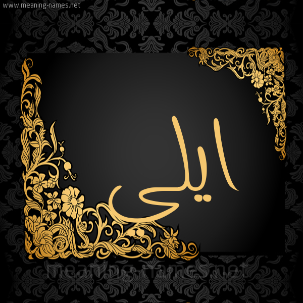 شكل 7 صوره اطار ذهبي مزخرف للإسم بخط عريض